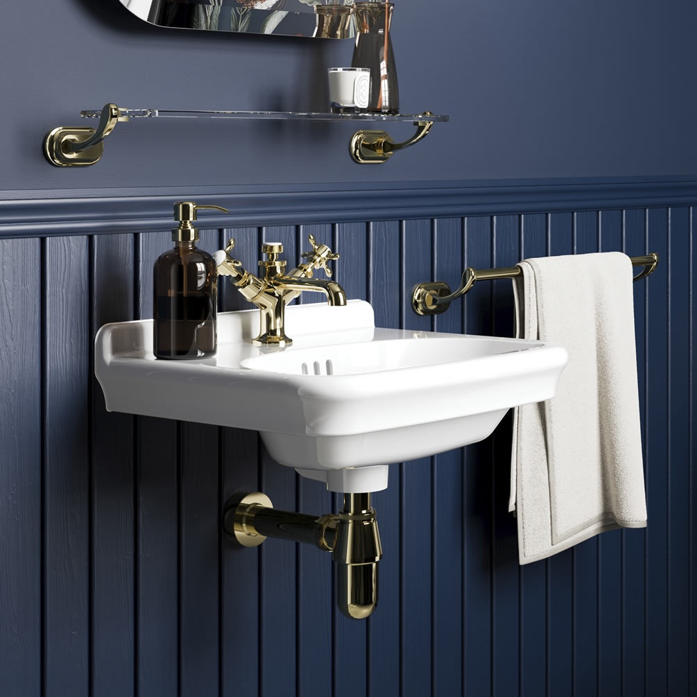 Burlington Guild 450mm Chrome Wall Hung Basin - Lifestyle Image